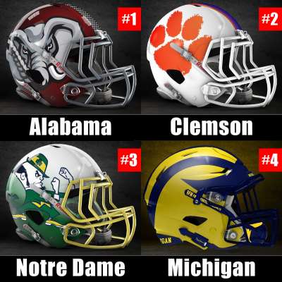 2018 CFP Rankings Week 12: Alabama, Clemson, Notre Dame, Michigan
