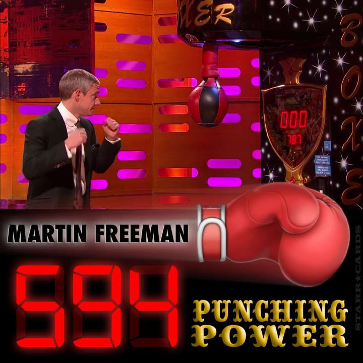 Actor Martin Freeman scores 594 on arcade boxing machine on 'The Graham Norton Show'