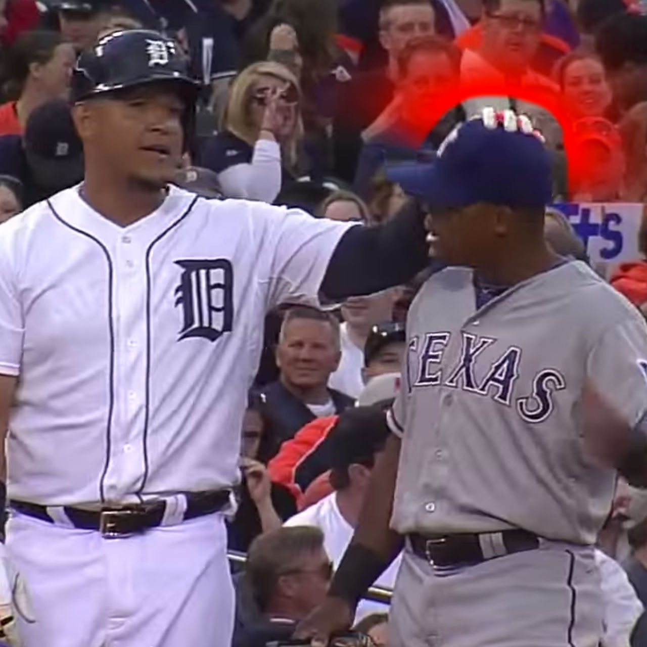 Adrian Beltre does not like having his head touched
