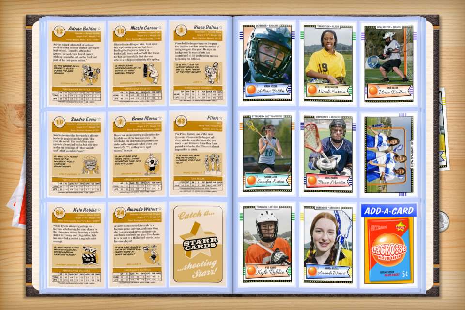 Make your own custom lacrosse cards with Starr Cards.