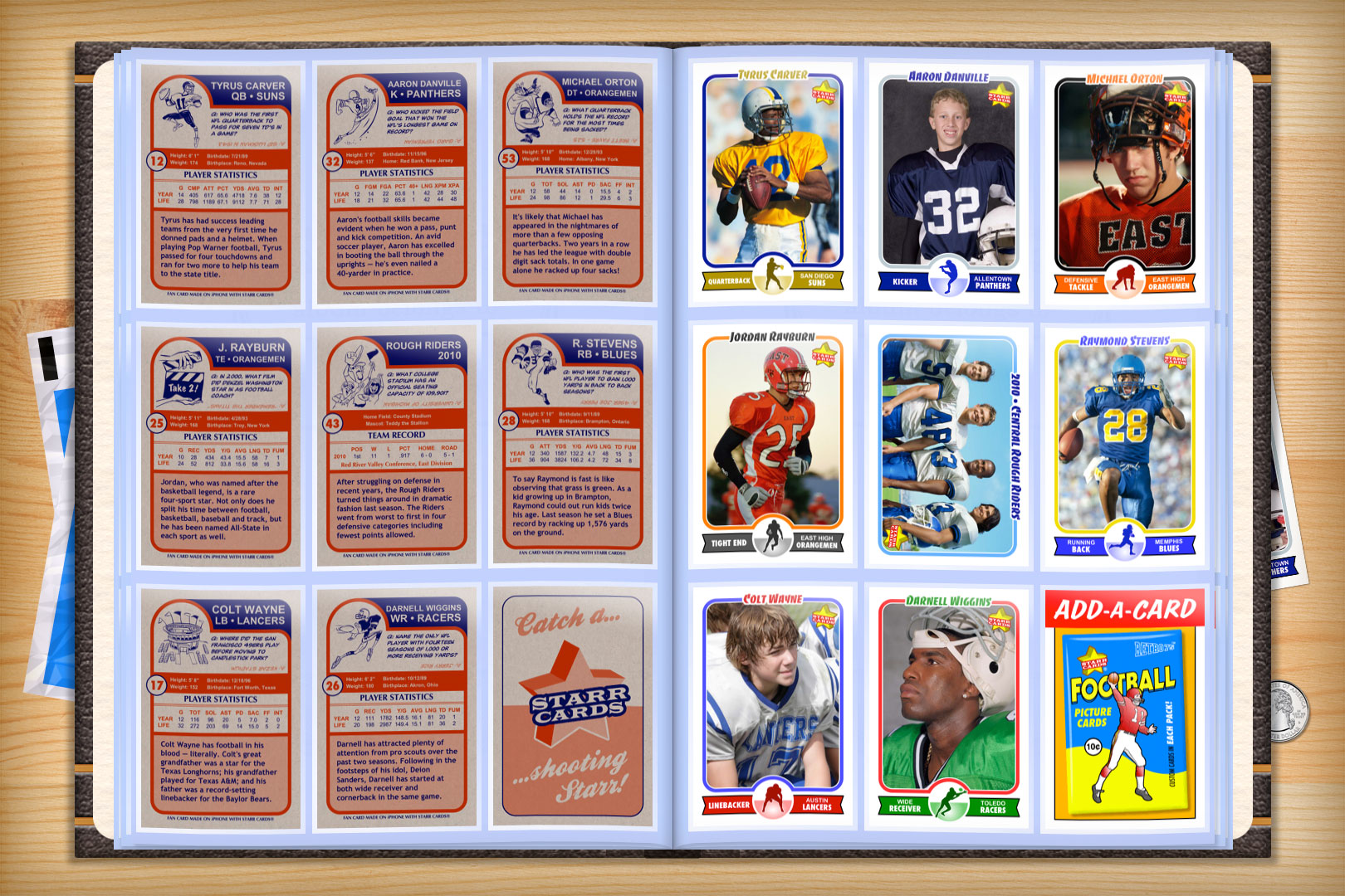Custom Football Cards - Retro 75™ Series Starr Cards