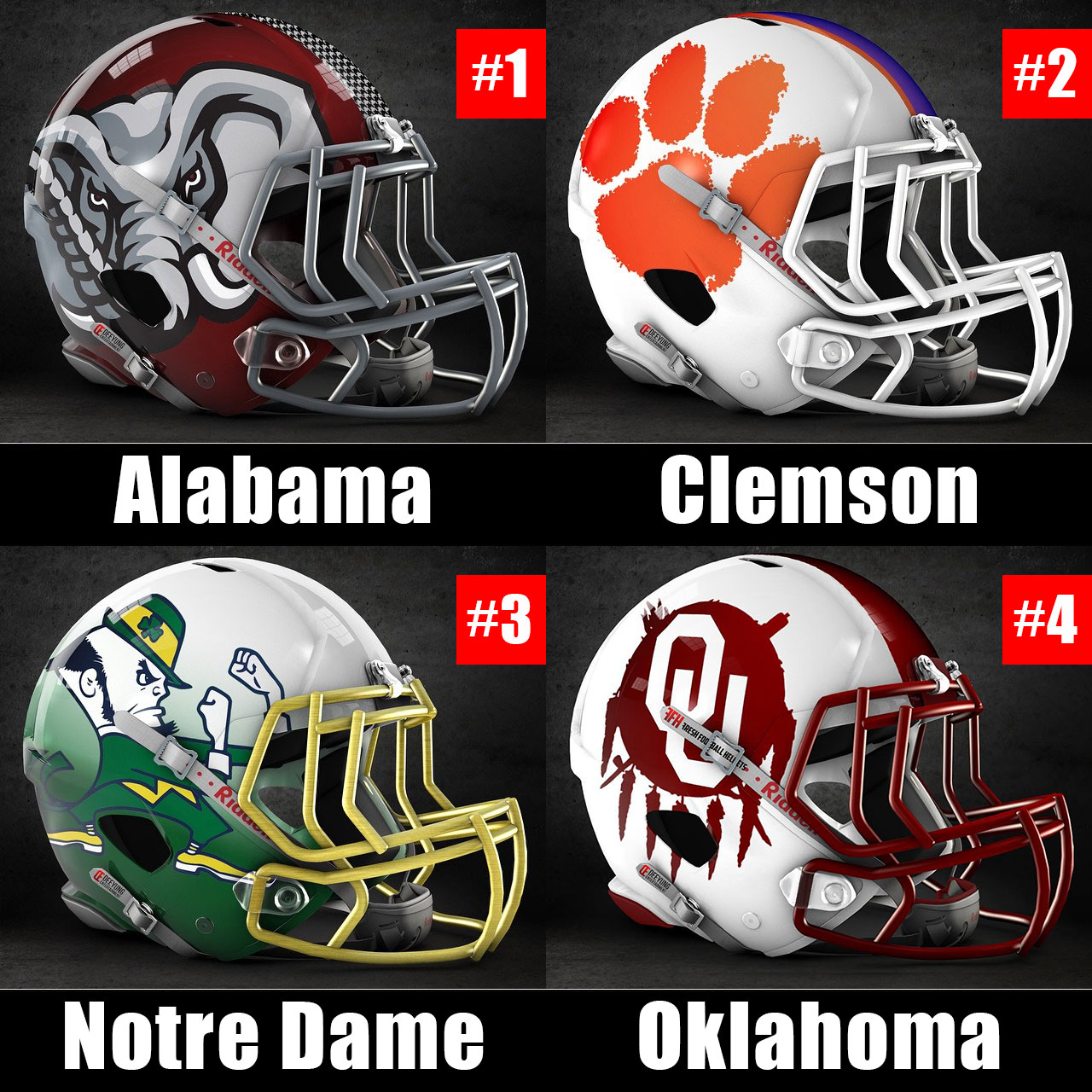 Alternate Football Helmets For No. 4 Oklahoma Sooners And Cfp Top Ten