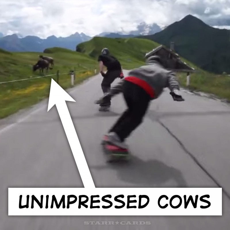 Byron Essert and Alex Tongue skateboarding in the Alps