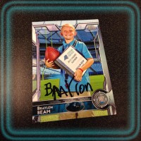 Carolina Panther honorary coach Braylon Beam got his own Topps football card