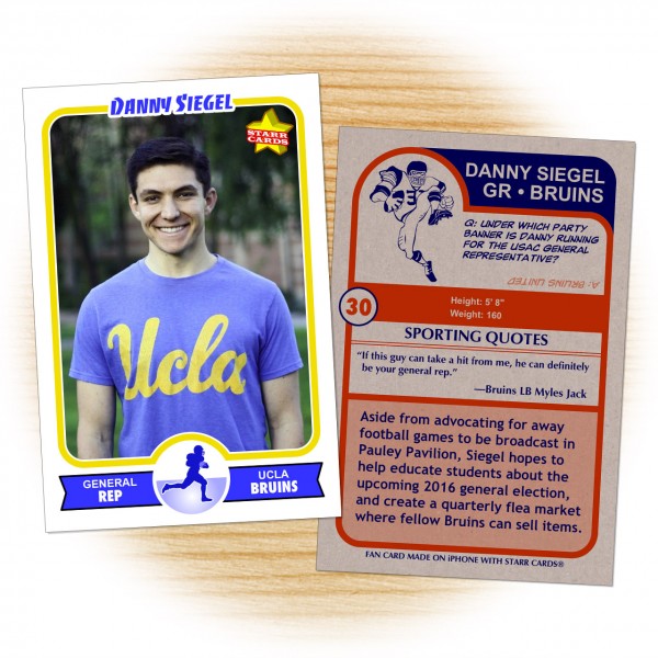 Danny Siegel football card with Myles Jack endorsement