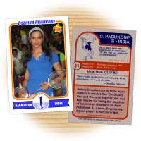 Fan card of Deepika Padukone, Indian actress and badminton enthusiast
