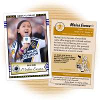 Fan card of LA Galaxy national anthem singer Malea Emma