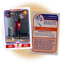 Fan card of United States weightlifter CJ Cummings