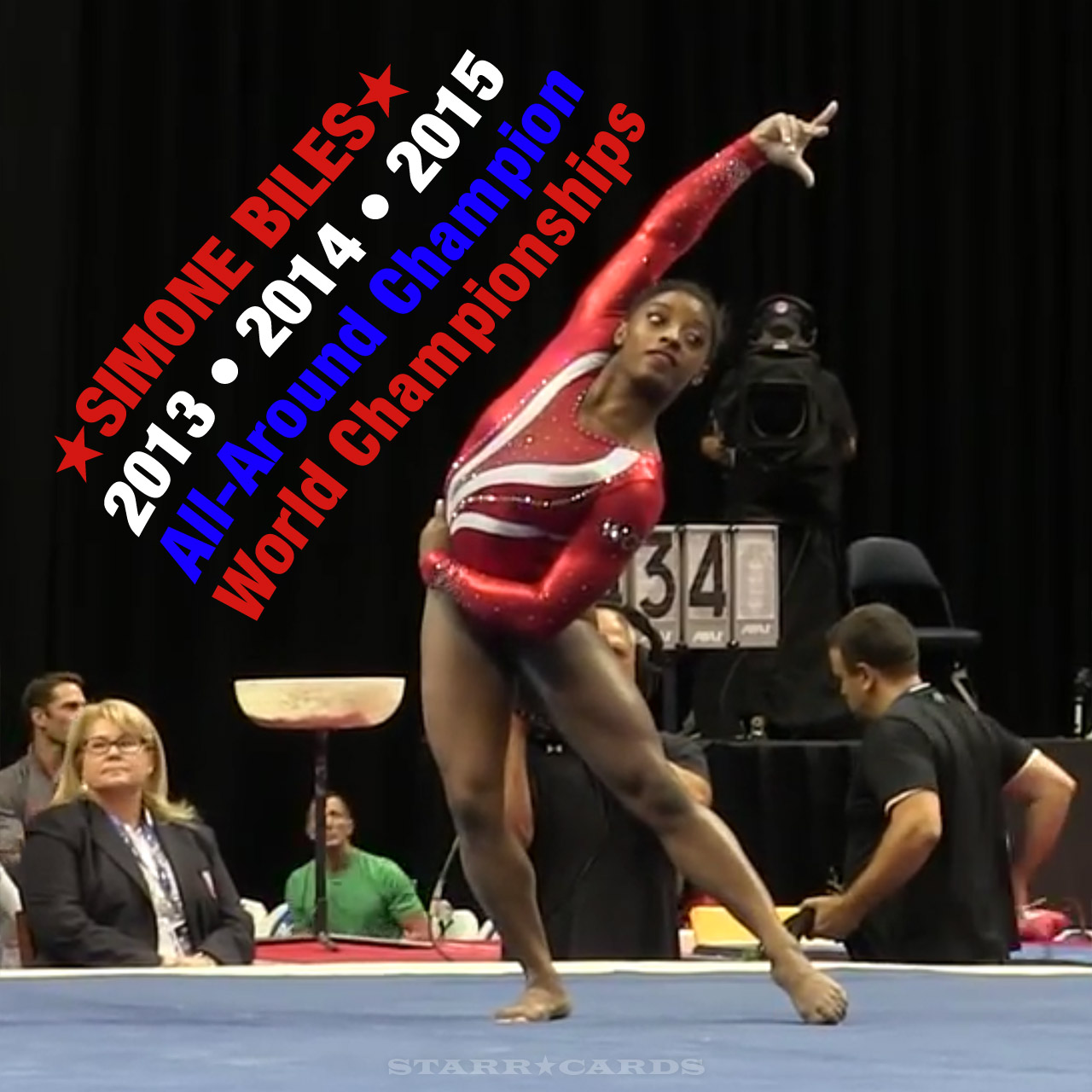 Gymnast Simone Biles three-peats as World All-Around Champion