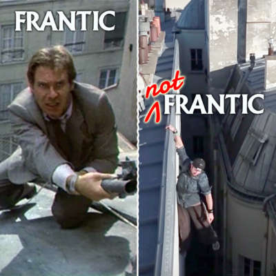 Harrison Ford is frantic, parkour artist is not