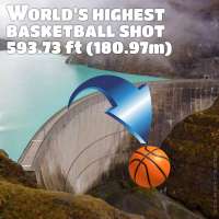 How Ridiculous nails the world's highest basketball shot at 593.73 ft (180.97m)