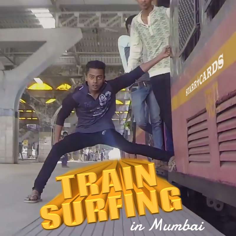Indian thrill seekers go train surfing in Mumbai