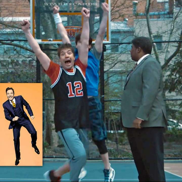 Jimmy Fallon plays basketball in triumphant SNL return
