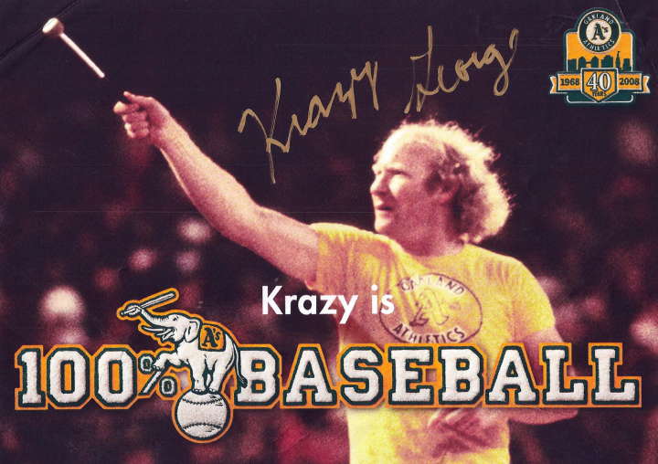 Krazy George cheerleading for the Oakland Athletics