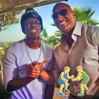 KSI poses with Dwayne "The Rock" Johnson