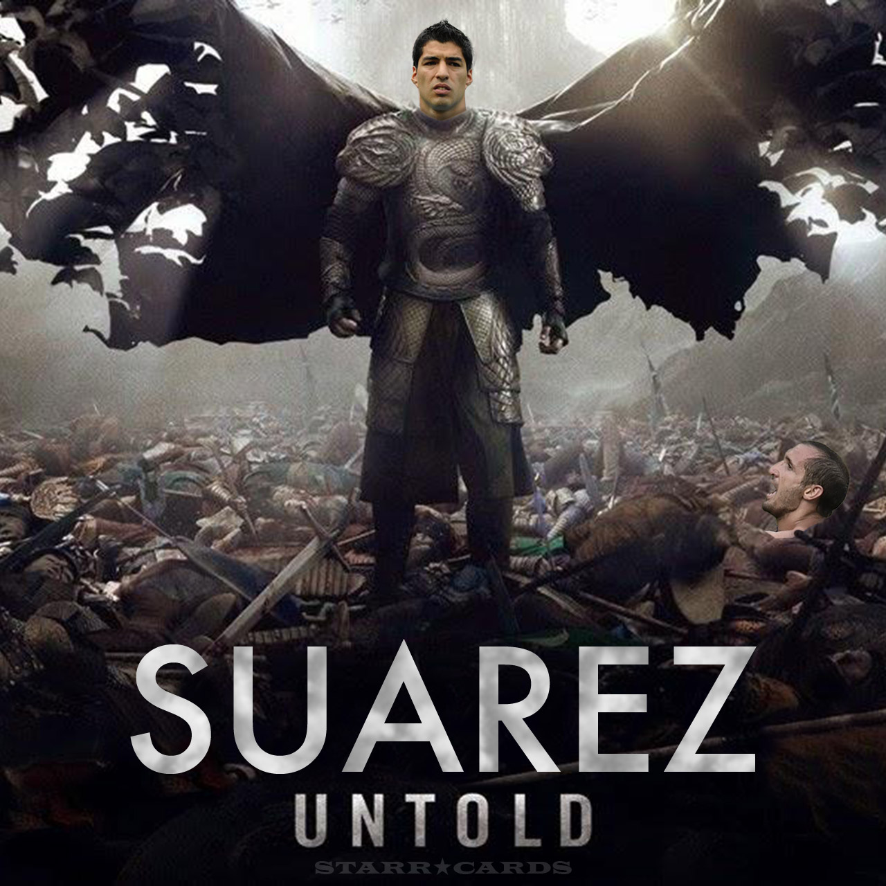 Luis Suarez in Dracula Untold movie poster parody
