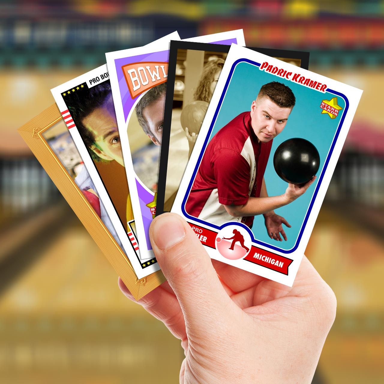 Make your own bowling card with Starr Cards.