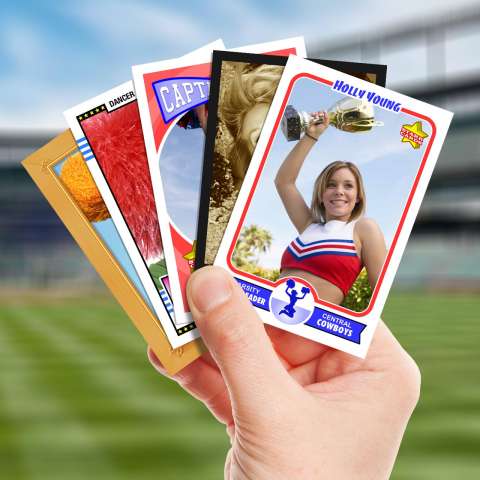 Make your own cheerleader card with Starr Cards.