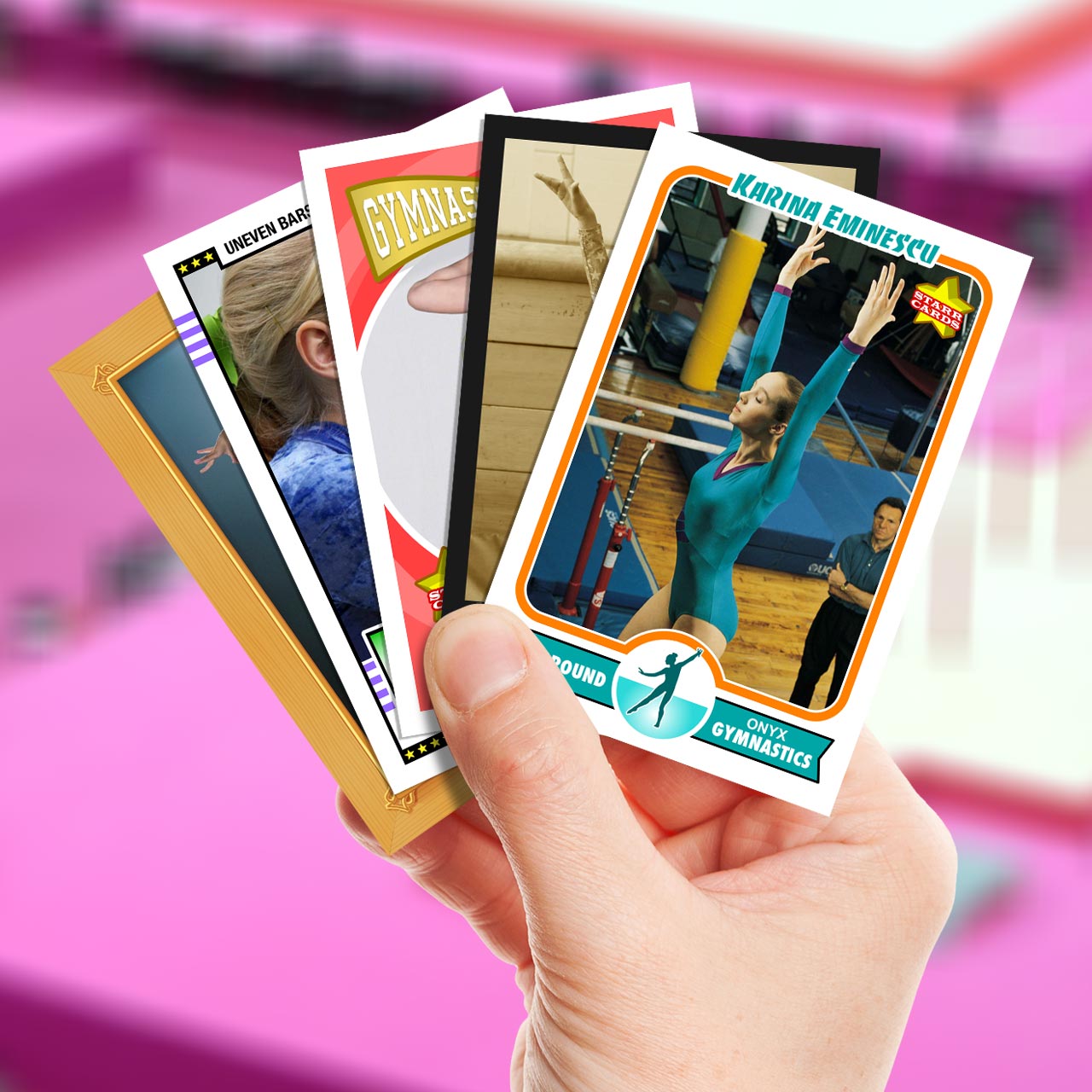 Make your own gymnastics card with Starr Cards.