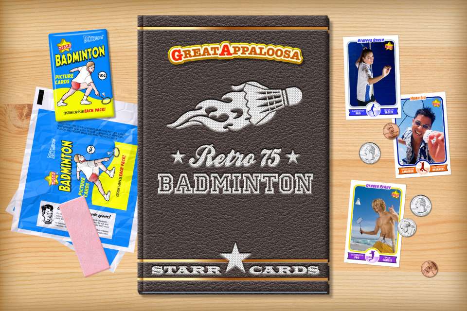 Make your own retro badminton card with Starr Cards.