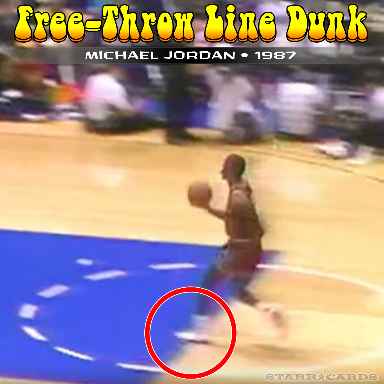 michael jordan dunks from the free throw line video