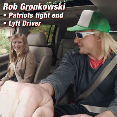 New England Patriots tight end Rob Gronkowski goes undercover as Lyft driver