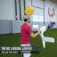 One of Dude Perfect's twins prepares for The No Looking Looper trick shot with styrofoam glider