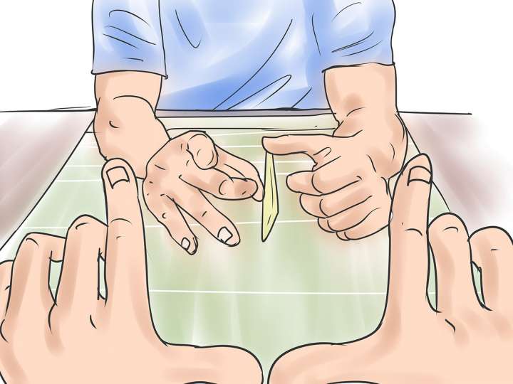 Paper flick football illustration from Wikihow