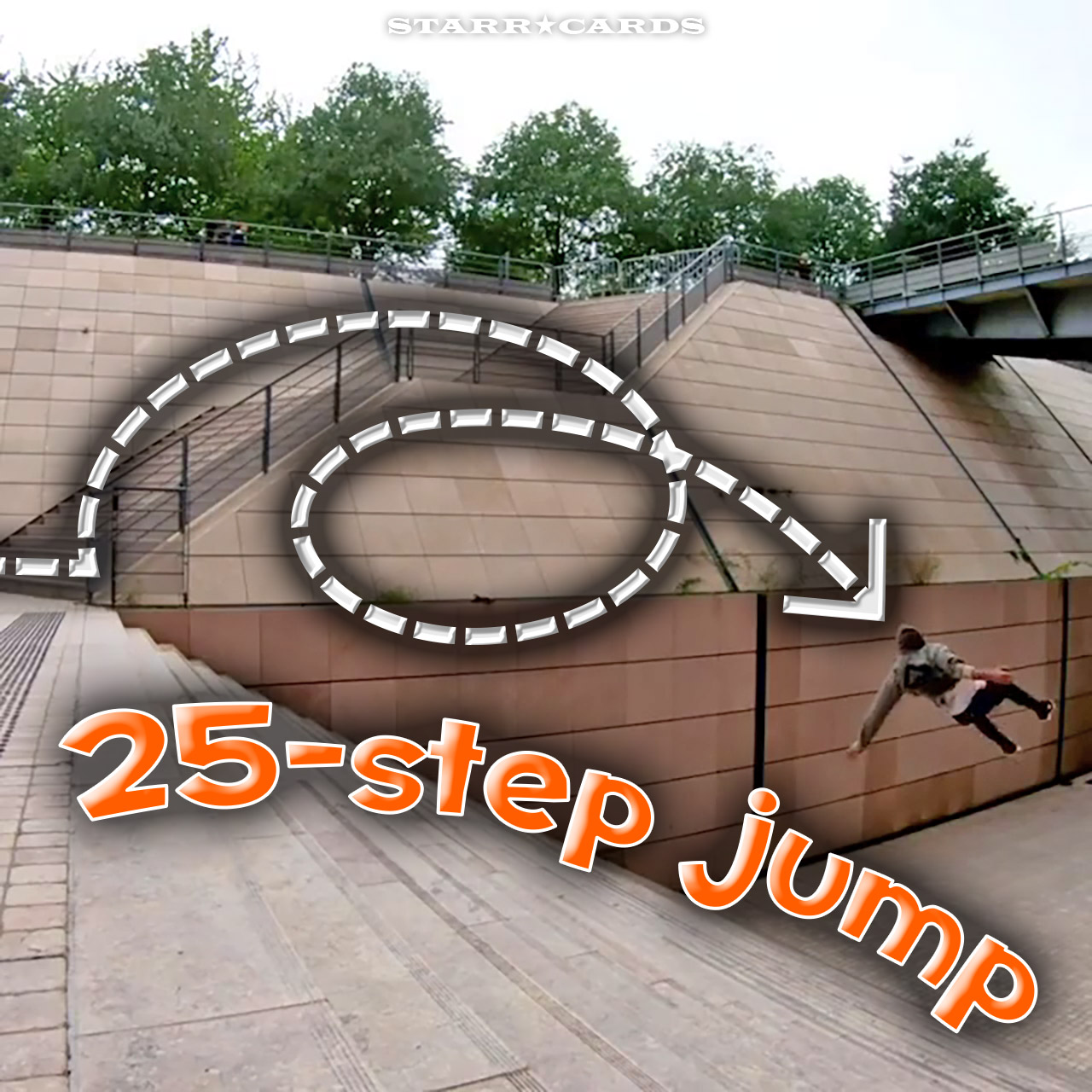 Aaron Homoki nails skateboard jump down Lyon 25-step stairs