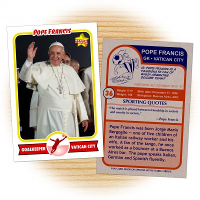 Pope Francis rookie soccer card