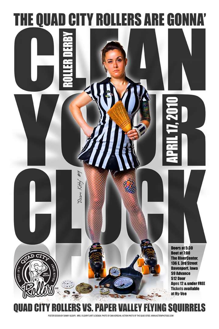 Quad City Rollers poster by Danny O'Leary