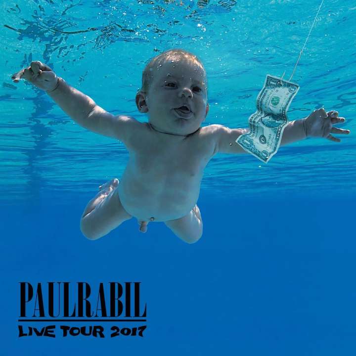 Rabil Tour parody of 'Nevermind' album cover from Nirvana
