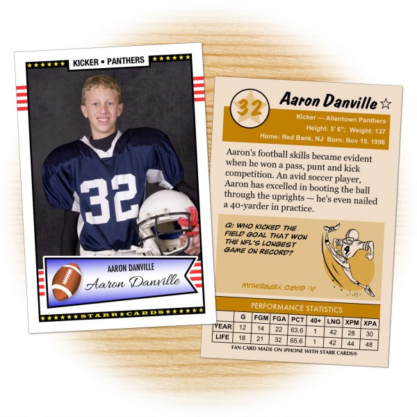 Make Your Own Football Card with Starr Cards