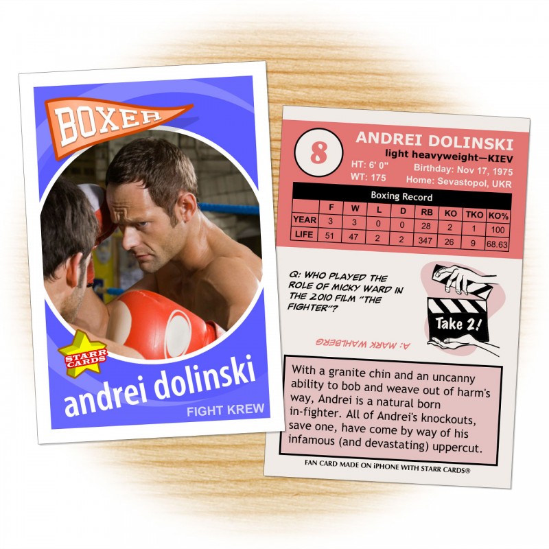 Boxing card template from Starr Cards Boxing Card Maker.