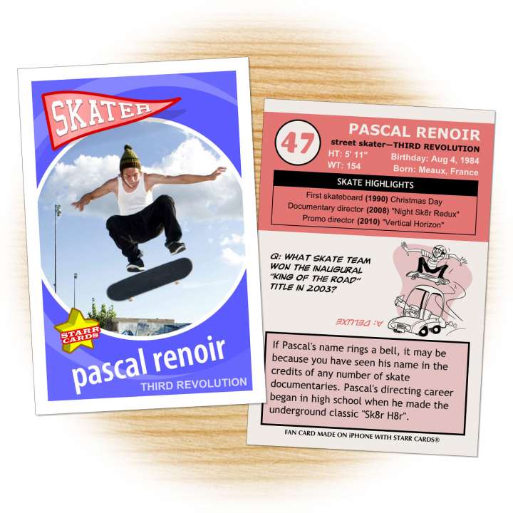Skateboarding card template from Starr Cards Skateboarding Card Maker.