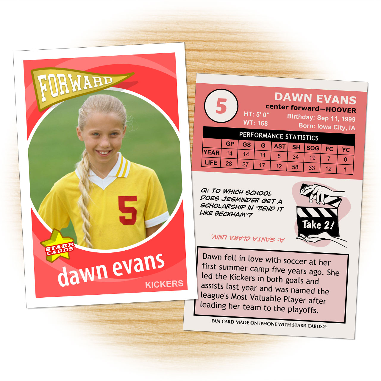 Custom Soccer Cards - Retro 20™ Series Starr Cards Within Soccer Trading Card Template