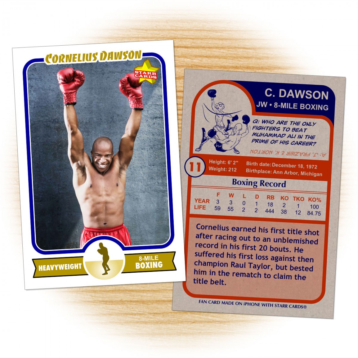 Make Your Own Boxing Card