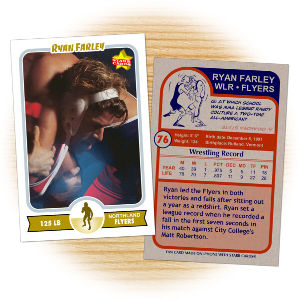 Wrestling card template from Starr Cards Wrestling Card Maker.