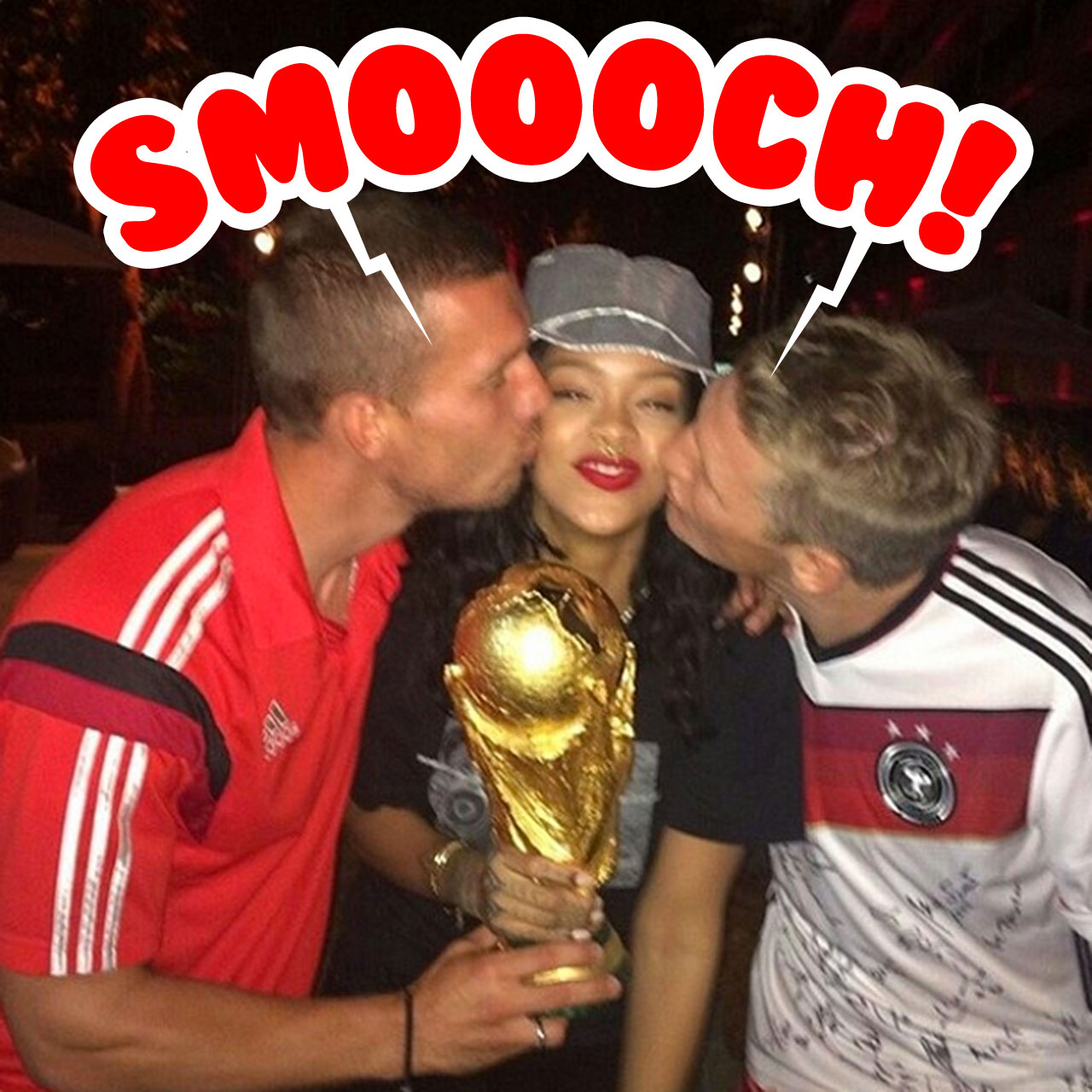 Rihanna celebrates Germany's World Cup victory