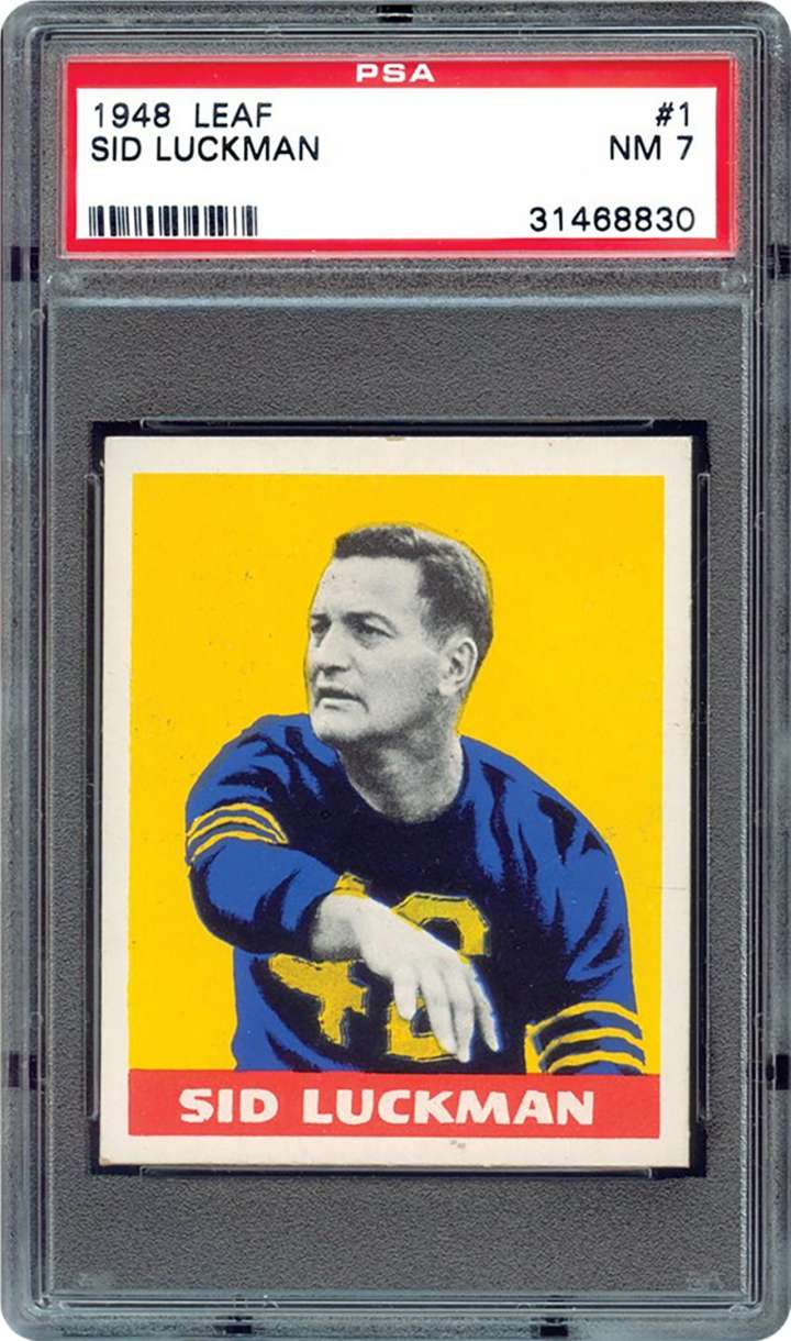 Sid Luckman, 1948 Leaf football card