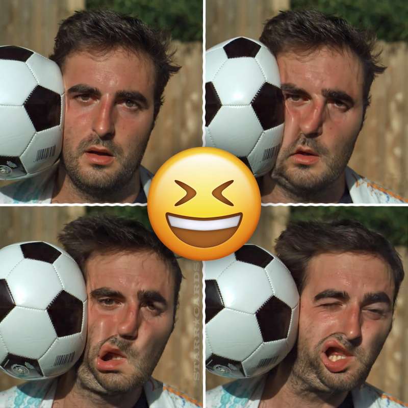 Slo Mo Guys film soccer ball colliding with head in super slow motion