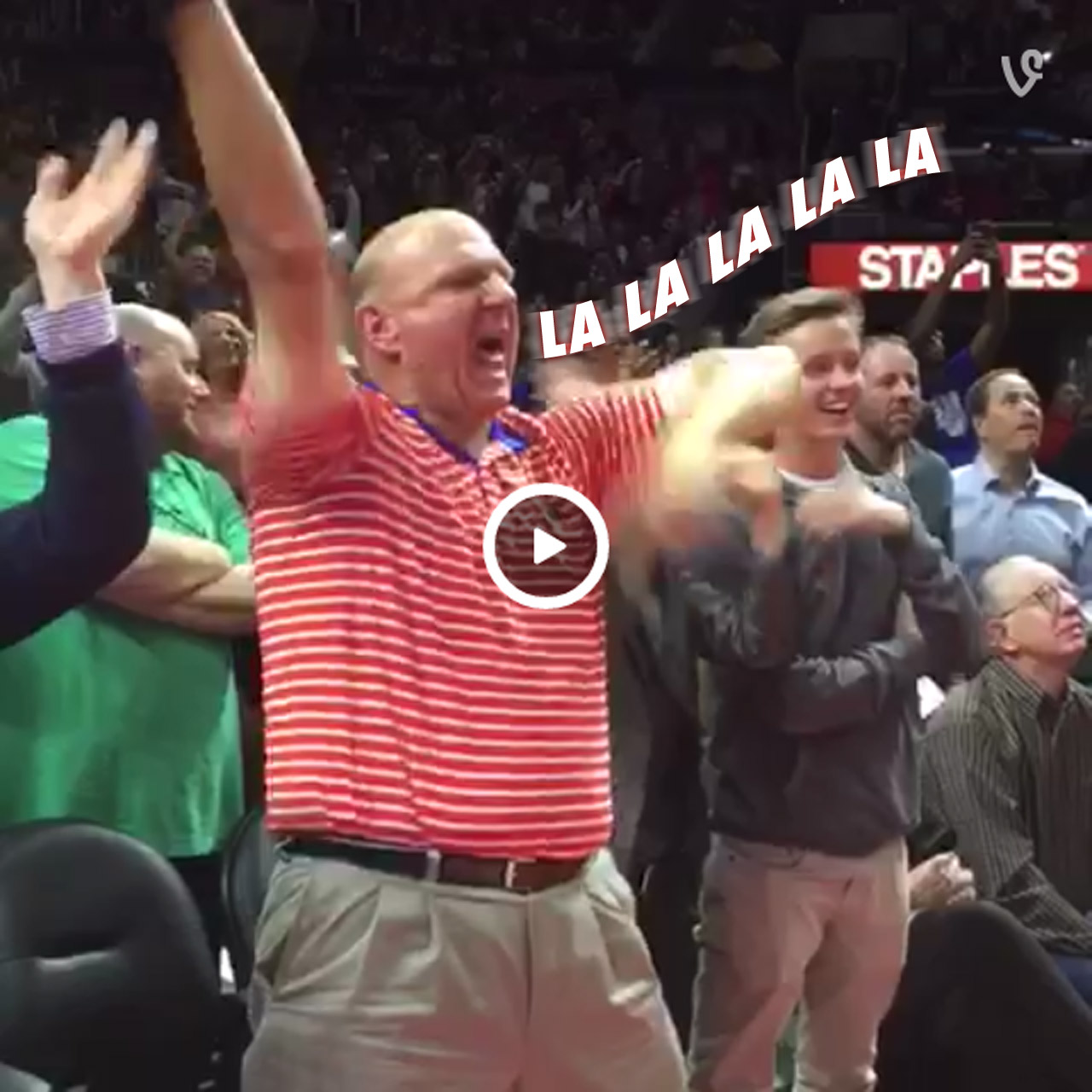 Clippers owner Steve Ballmer dances to Fergie at the Staple Center