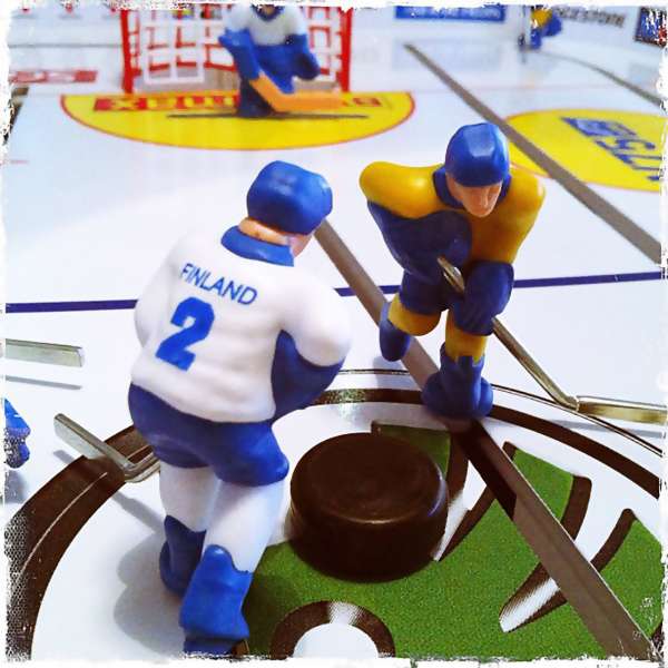 Table hockey: Stiga Play Off rod hockey game pitting Finland vs Sweden