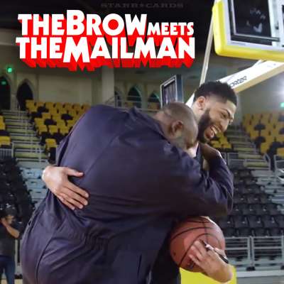 The Brow meets The Mailman: Anthony Davis gets pranked by Karl Malone