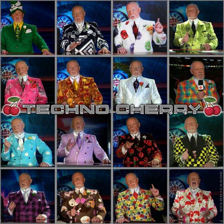 The many technicolor suits of hockey commentator Don Cherry