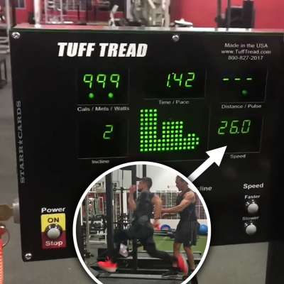 Treadmill speedster George Alexandris hits 26 miles per hour