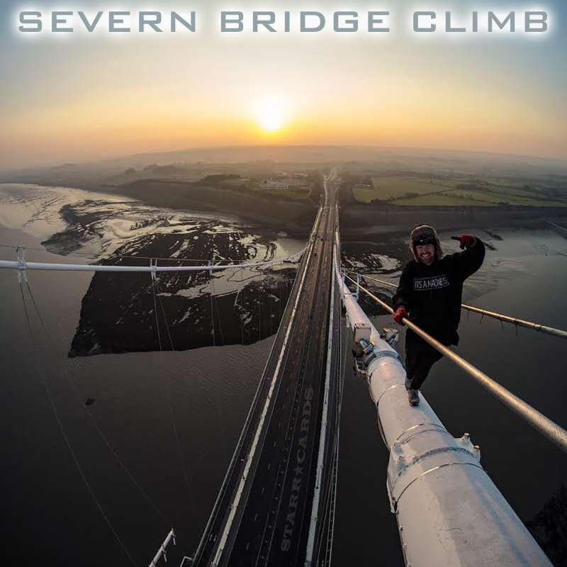 Urban explorer Ally Law climbs Severn Bridge linking England with Wales