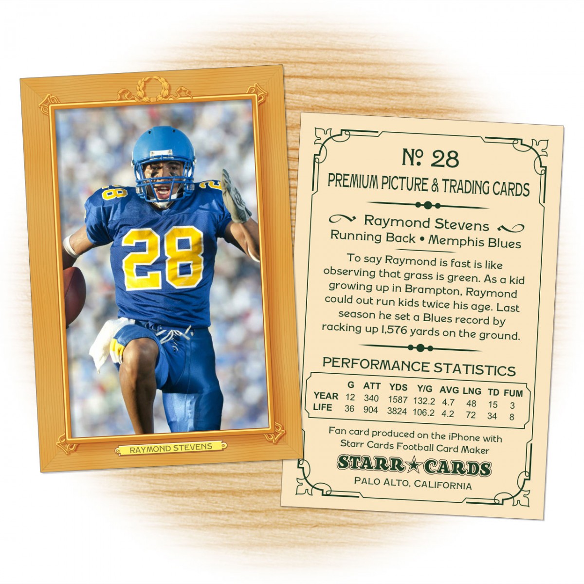 Make Your Own Football Card with Starr Cards