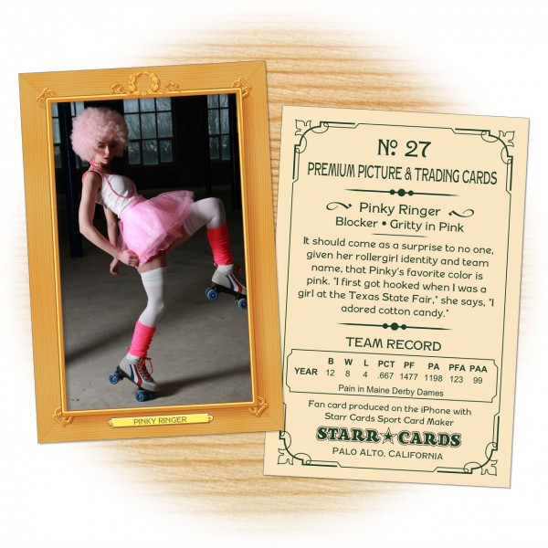 Roller derby card template from Starr Cards Roller Derby Card Maker.