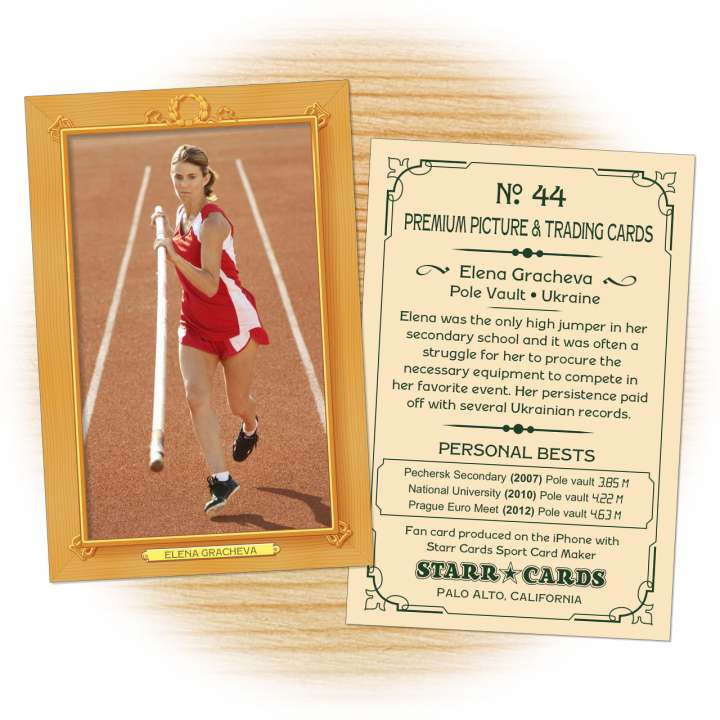 Track and field card template from Starr Cards Track and Field Card Maker.